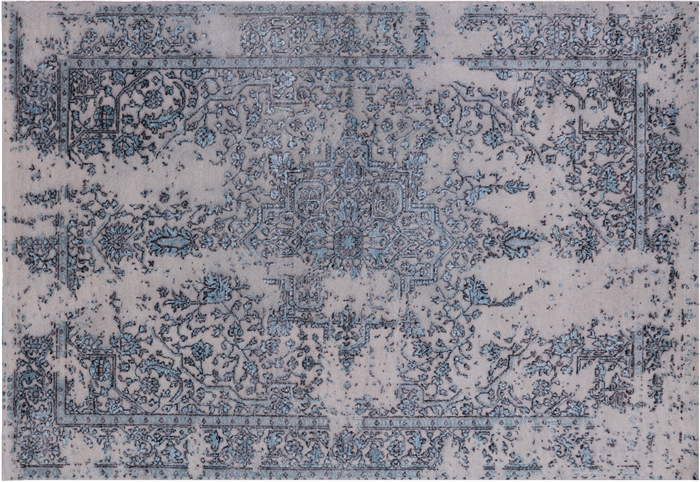 Persian Heriz Serapi Wool & Silk Hand Knotted Area Rug