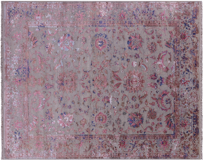 Persian Tabriz Wool & Silk Hand-Knotted Rug