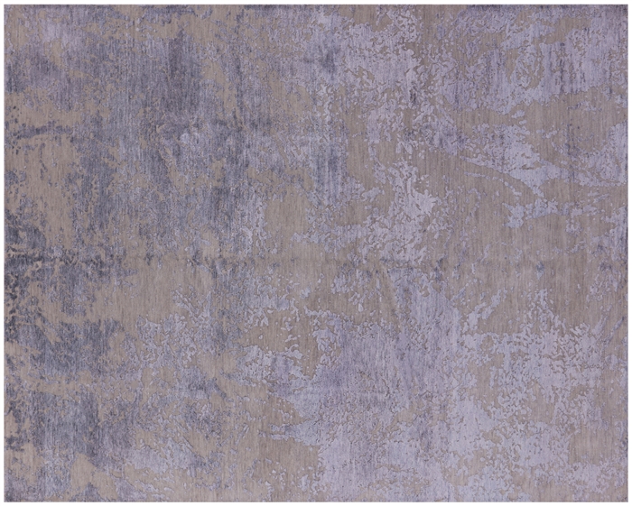 Abstract Wool & Silk Hand Knotted Rug