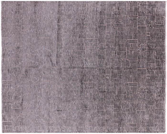 Wool & Silk Hand Knotted Abstract Rug