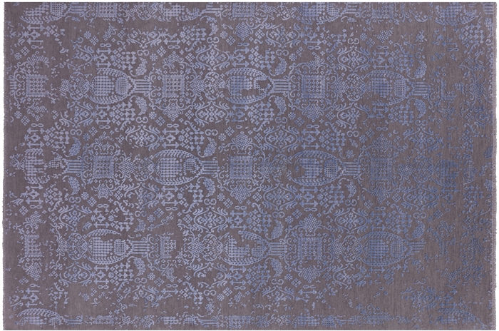 Hand Knotted Wool & Silk Contemporary Rug