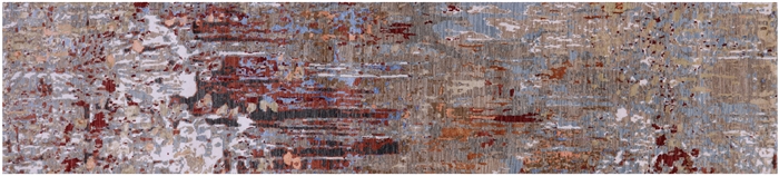 Abstract Wool & Silk Hand Knotted Runner Rug