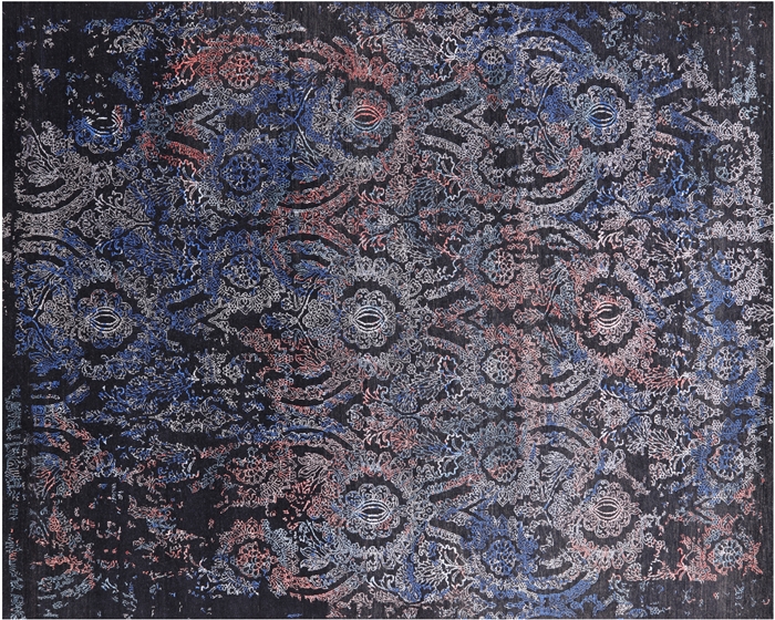 Hand-Knotted Persian Wool & Silk Rug