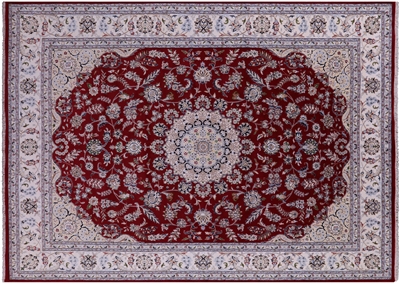 Persian Nain Wool & Silk Hand Knotted Rug