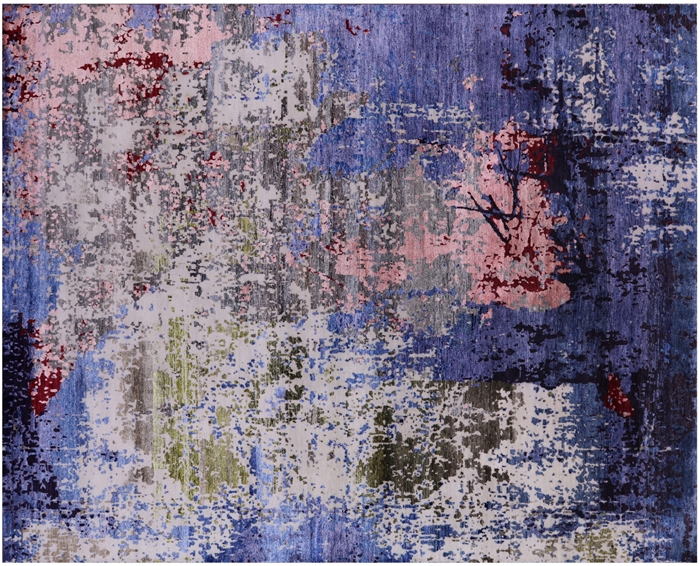 Modern Wool & Silk Hand Knotted Rug