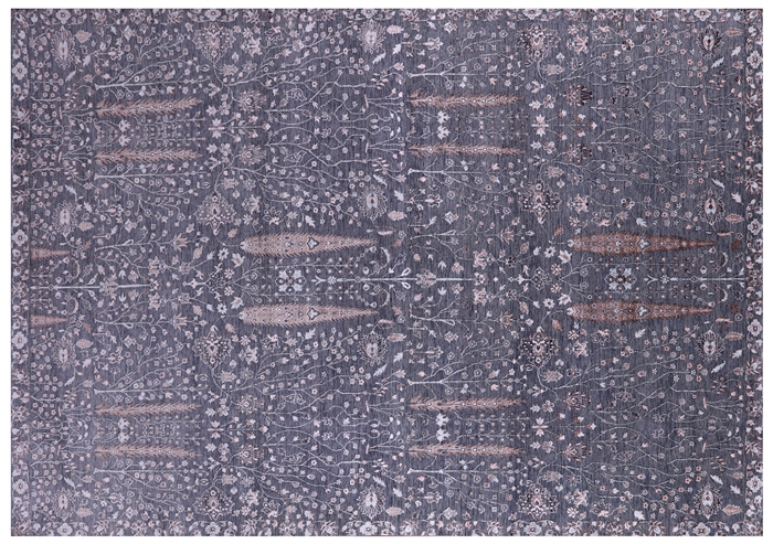 Hand-Knotted Persian Ziegler Wool & Silk Rug