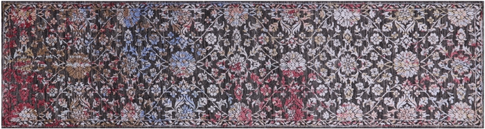 Runner Persian Tabriz Wool & Silk Hand-Knotted Rug