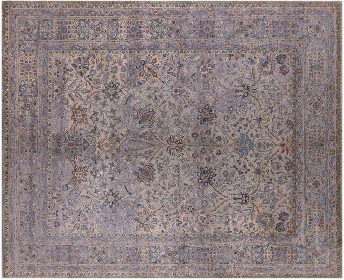 Persian Hand-Knotted Wool & Silk Rug