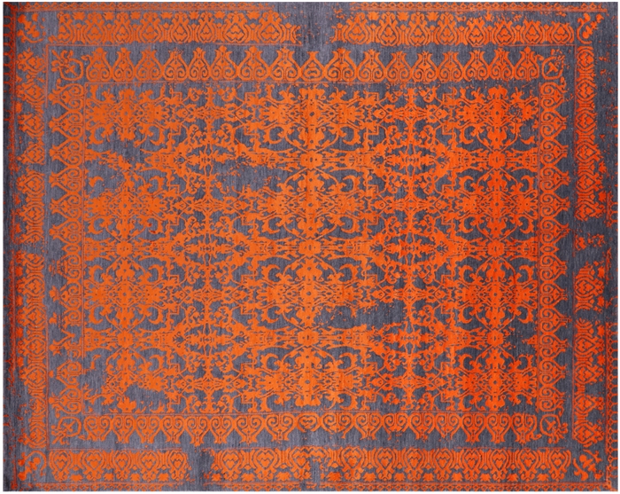 Persian Wool & Silk Hand Knotted Rug