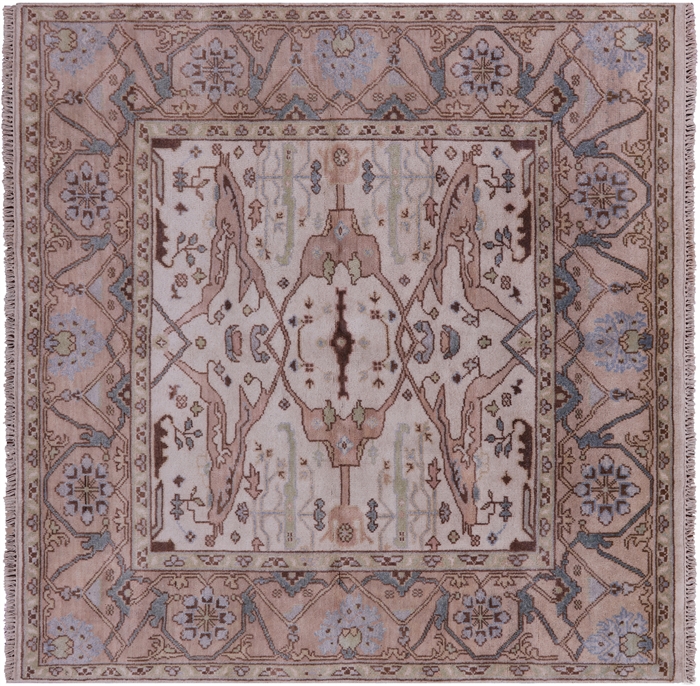 Square Oushak Hand Knotted Wool Rug