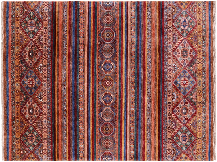 Hand-Knotted Super Kazak Khorjin Rug