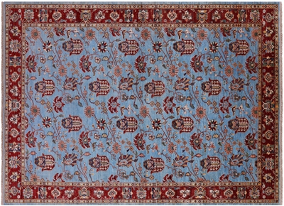 Blue Persian Tabriz Hand-Knotted Wool Rug 8' 1" X 11' 2" - Q7575
