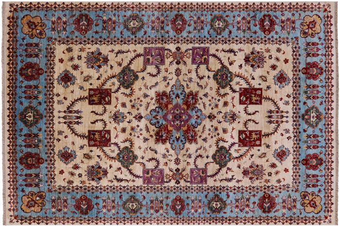 Hand-Knotted Persian Tabriz Wool Rug