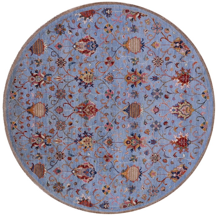 Round Persian Tabriz Handmade Wool Rug