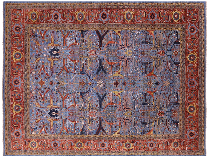 Persian Fine Serapi Hand-Knotted Wool Rug