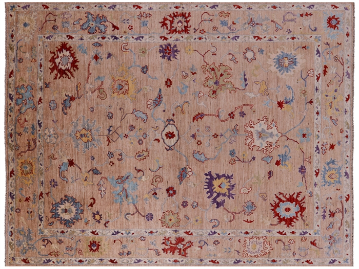 Oushak Hand-Knotted Wool Rug