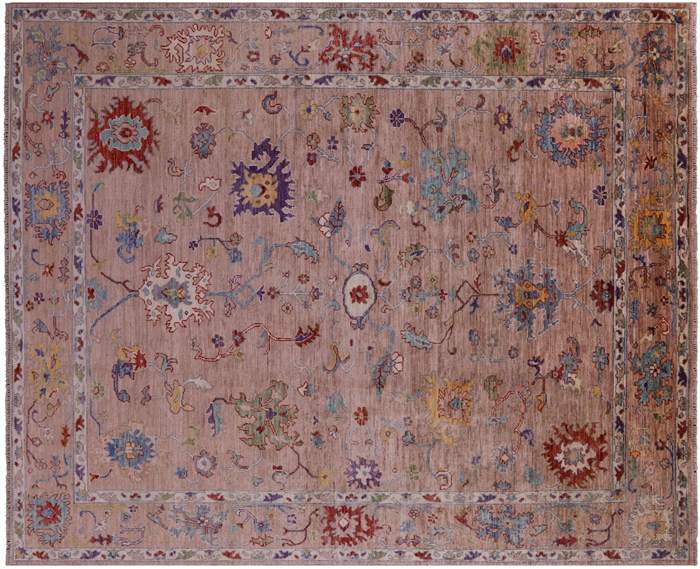 Oushak Hand-Knotted Wool Rug