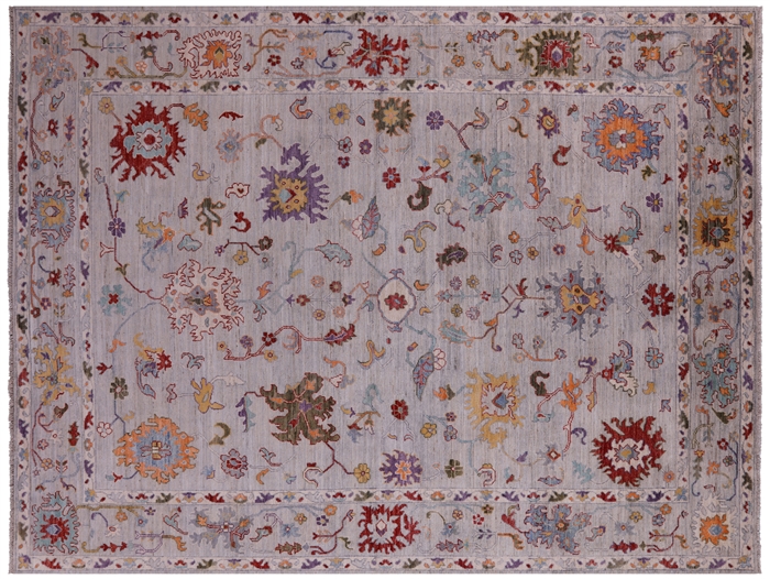 Oushak Hand-Knotted Wool Rug