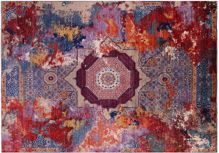 Contemporary Hand-Knotted Wool Rug