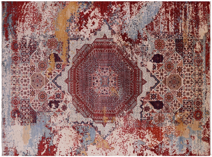 Hand-Knotted Contemporary Wool Rug