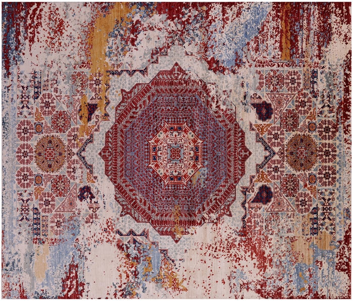 Contemporary Hand-Knotted Wool Rug