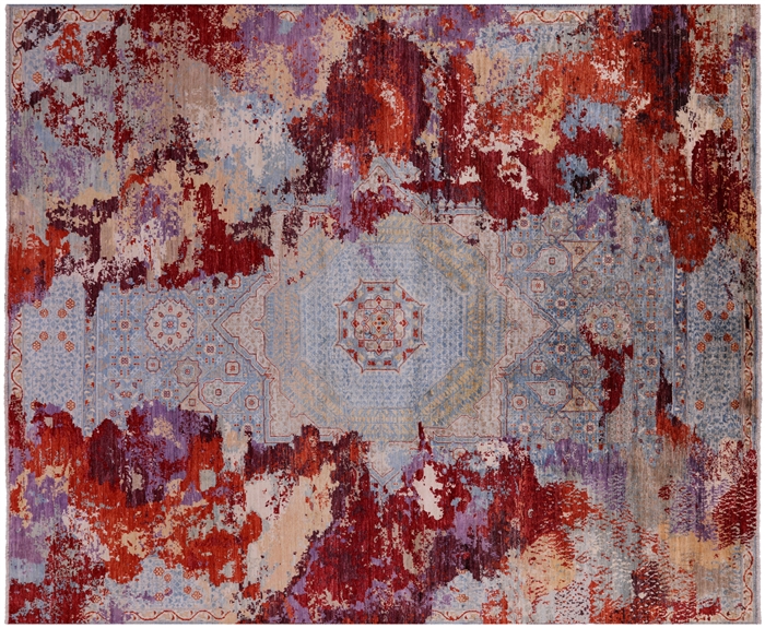 Hand-Knotted Contemporary Wool Rug