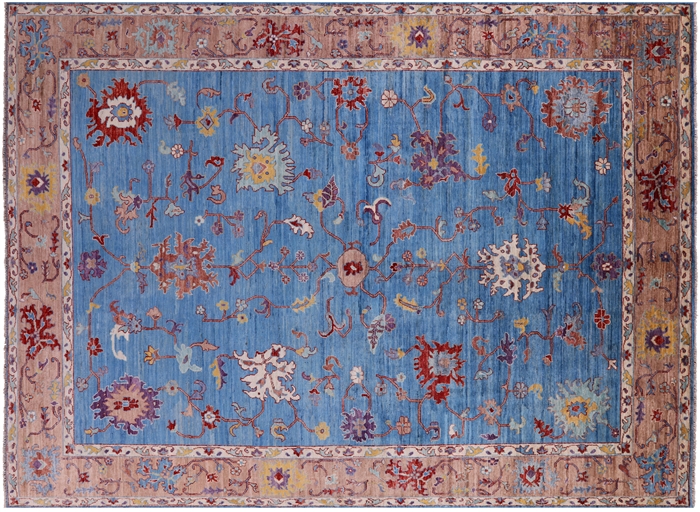 Oushak Hand-Knotted Wool Rug