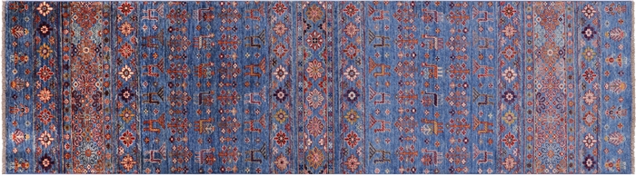 Hand Knotted Tribal Persian Gabbeh Wool Runner Rug