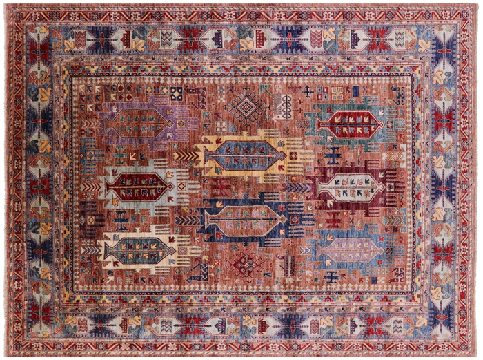 Tribal Fine Serapi Hand-Knotted Wool Rug