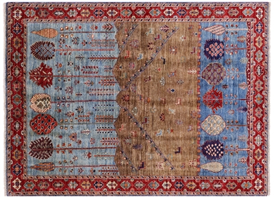 4' 10" X 6' 8" Tribal Persian Gabbeh Handmade Rug - Q8324