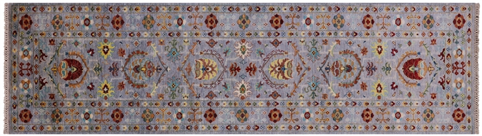 Runner Hand-Knotted Persian Tabriz Wool Rug