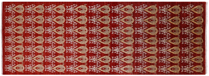 Ikat Hand Knotted Wool Rug