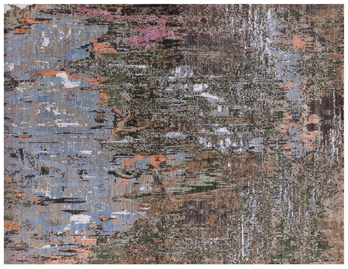 Hand Knotted Abstract Wool & Silk Rug