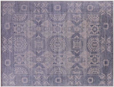 Ivory Handmade Mamluk Wool Rug 9' 1" X 11' 11" - Q8645