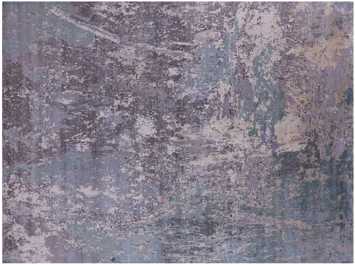 Abstract Hand-Knotted Wool & Silk Rug