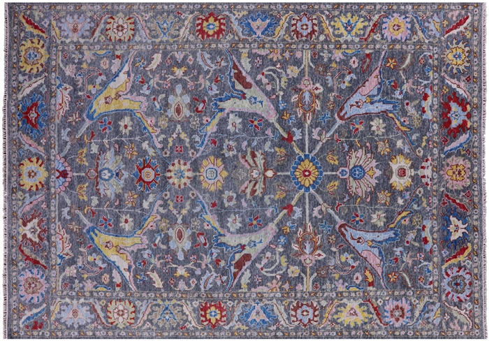 Hand Knotted Turkish Oushak Wool Rug