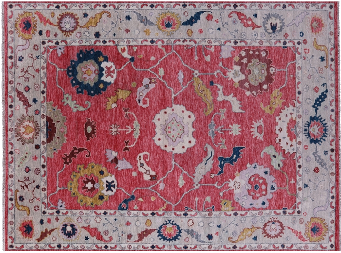 Turkish Oushak Handmade Wool Rug