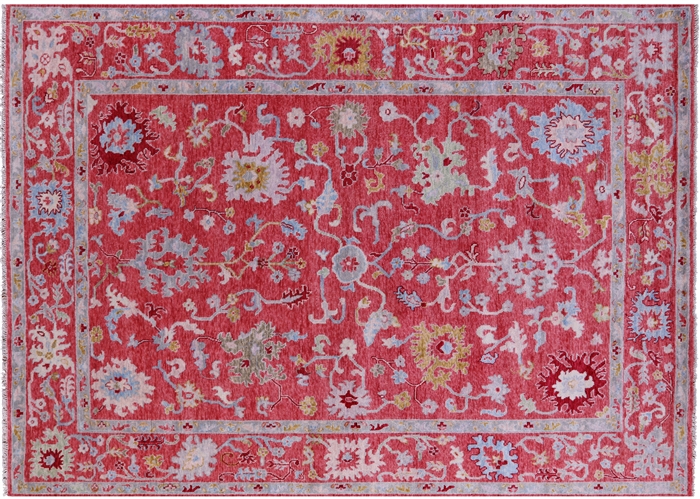 Oushak Hand-Knotted Wool Rug