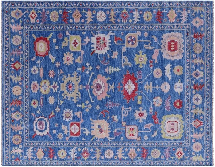 Oushak Hand-Knotted Wool Rug
