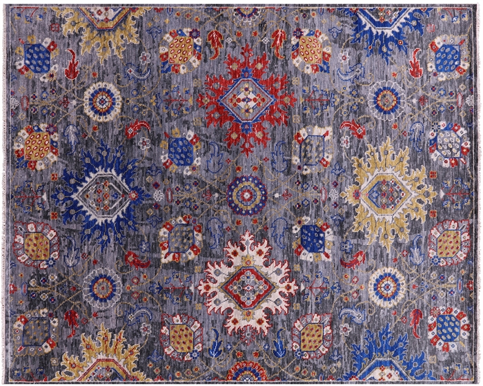 Hand-Knotted Turkish Oushak Wool Rug