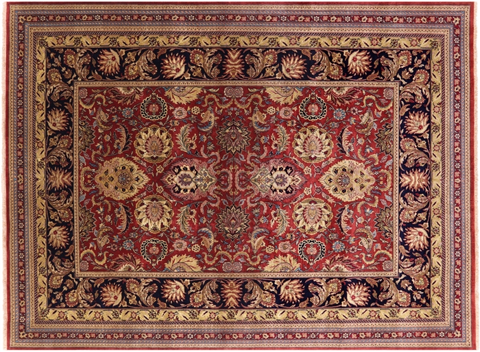 Hand-Knotted Persian Tabriz Wool Rug