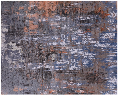 8' 1" X 10' 1" Abstract Handmade Wool & Silk Rug - Q8881