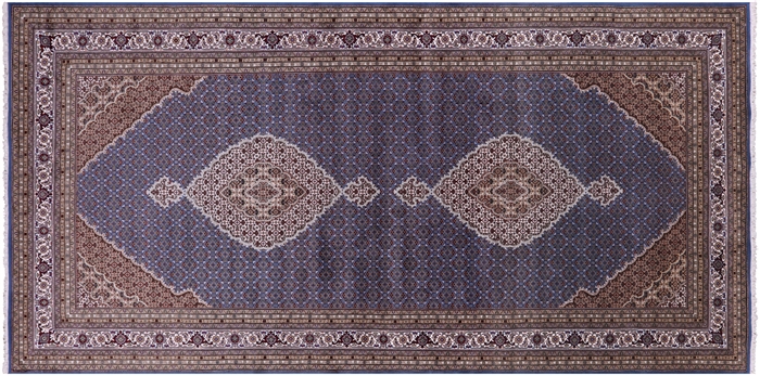 Handmade Wool & Silk Persian Tabriz Rug