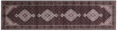 Wool & Silk Persian Tabriz Hand-Knotted Runner Rug