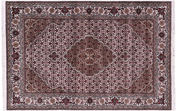 Persian Tabriz Wool & Silk Hand Knotted Rug