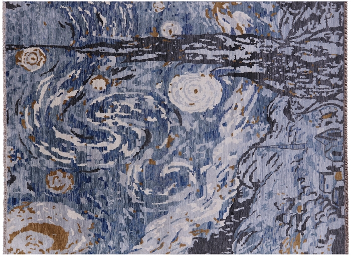 Starry Night By Vincent Van Gogh Handmade Wool Rug