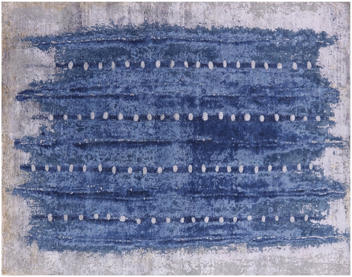 Abstract Hand-Knotted Wool & Silk Rug