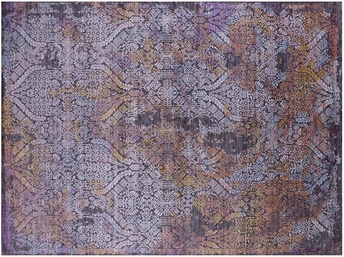 Modern Wool & Silk Hand Knotted Rug