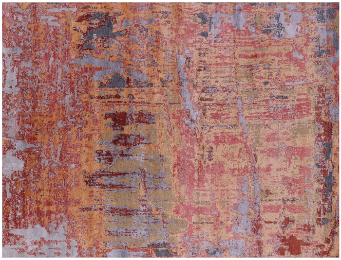 Wool & Silk Hand Knotted Abstract Rug