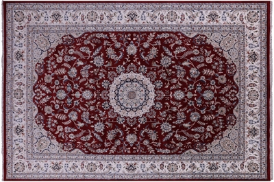 Wool & Silk Persian Nain Hand Knotted Rug